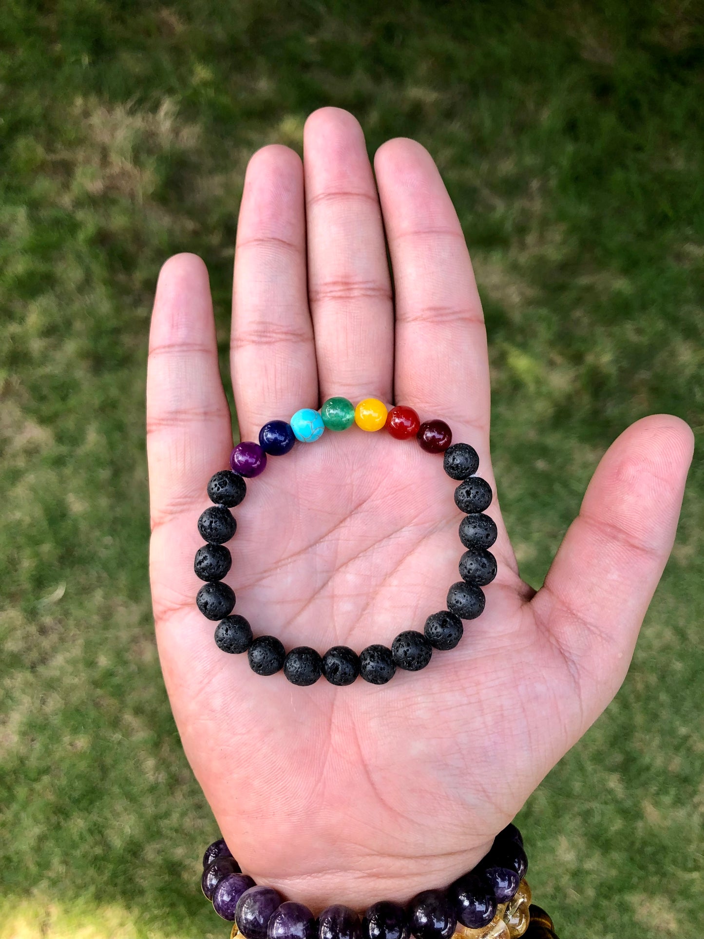 7 Chakra with lava Bracelet  8 mm GA-63