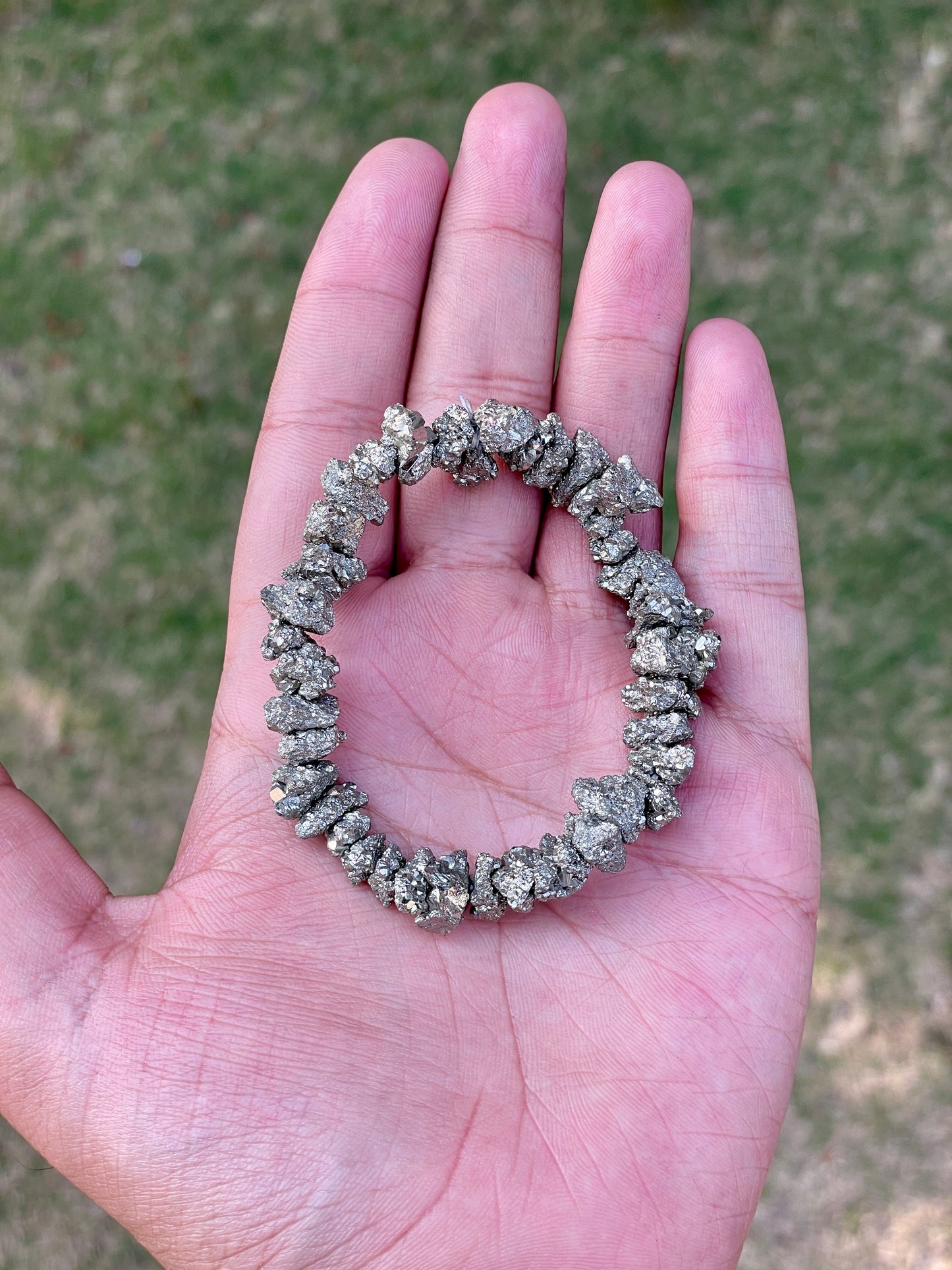 Natural Raw Pyrite Crystal Bracelet