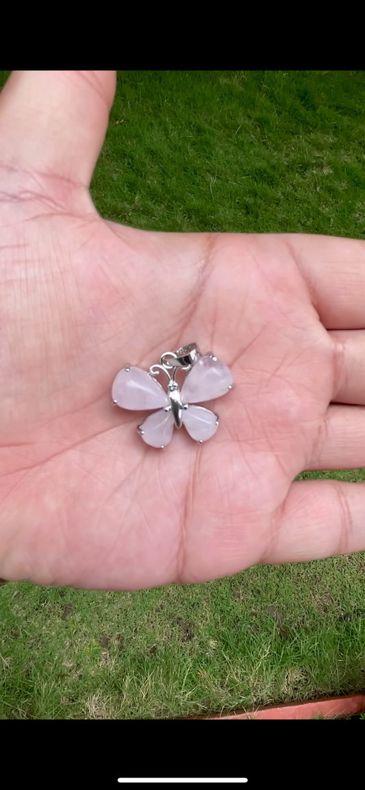 Rose Quartz Butterfly Pendent 🦋