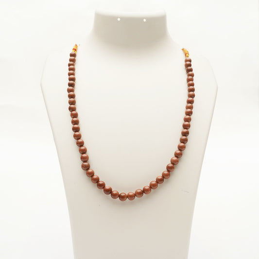 Sun Stone (Golden Stone) Necklace Mala ( 8 mm) GA-127