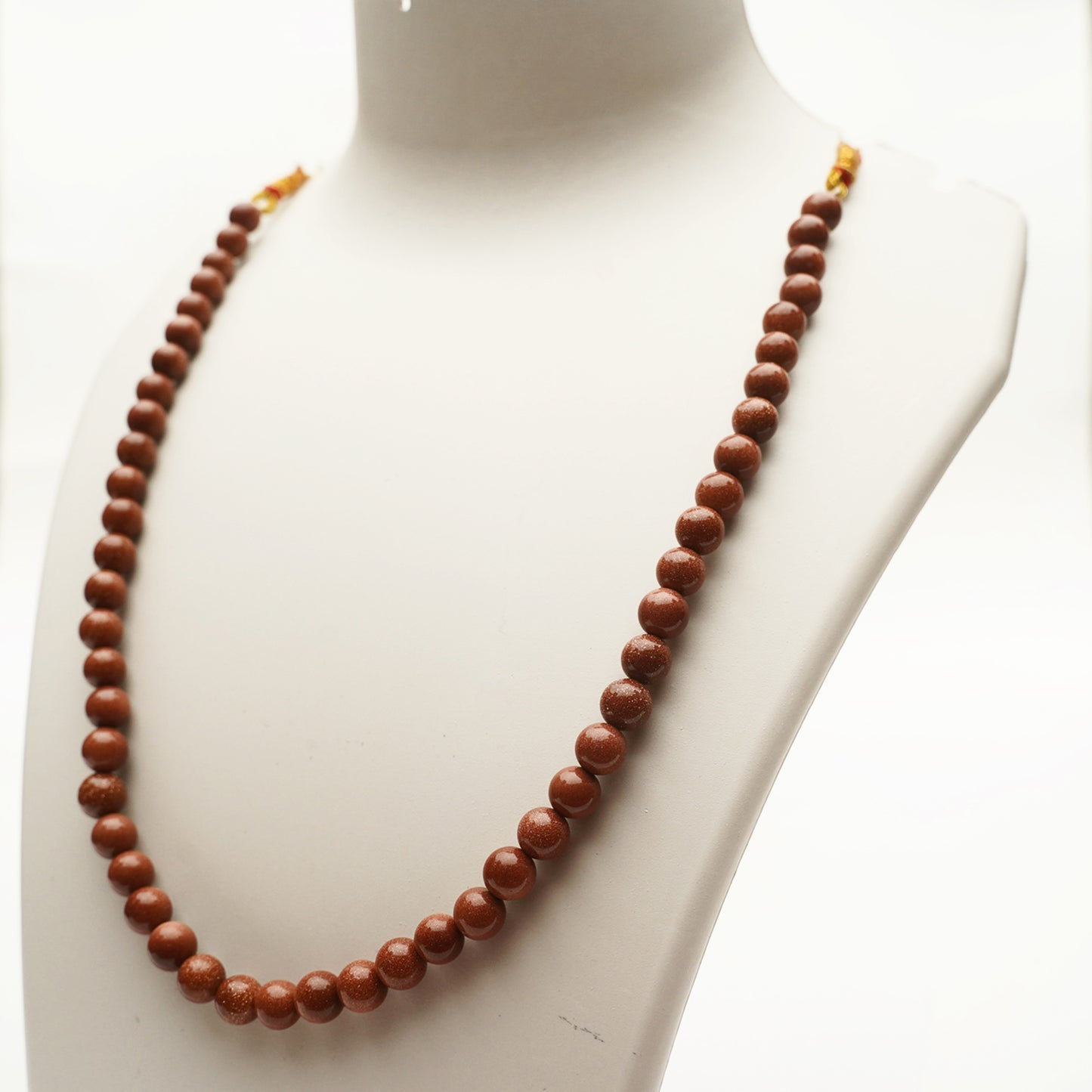 Sun Stone (Golden Stone) Necklace Mala ( 8 mm) GA-127