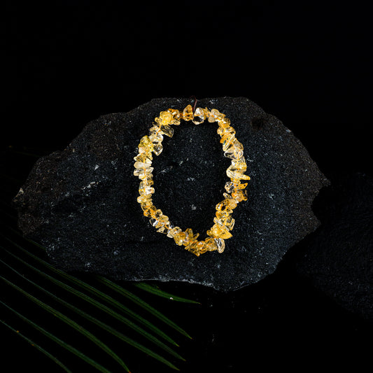 Yellow Citrine Bracelet Chip Stone Bracelet  GA- 145