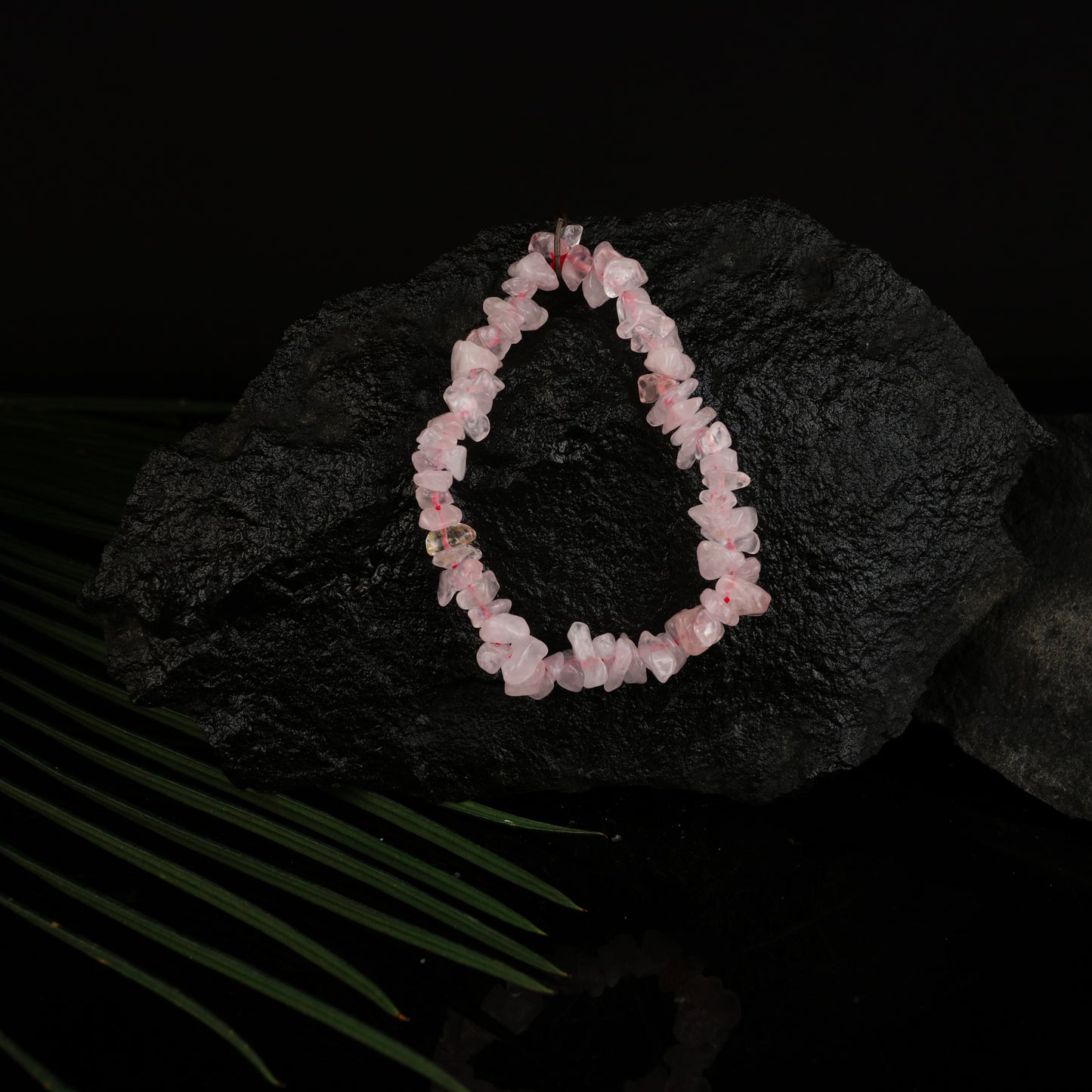 Rose Quartz Chip Stone Elastic Bracelet For Love GA-146