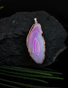 Natural Pink Agate with Tree of Life Pendant GA-171