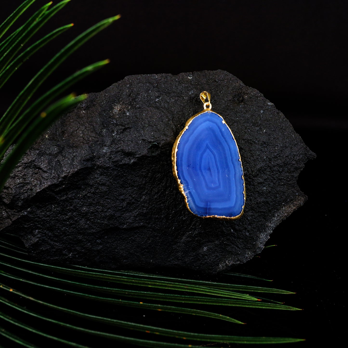 Blue Agate Pendant GA-174