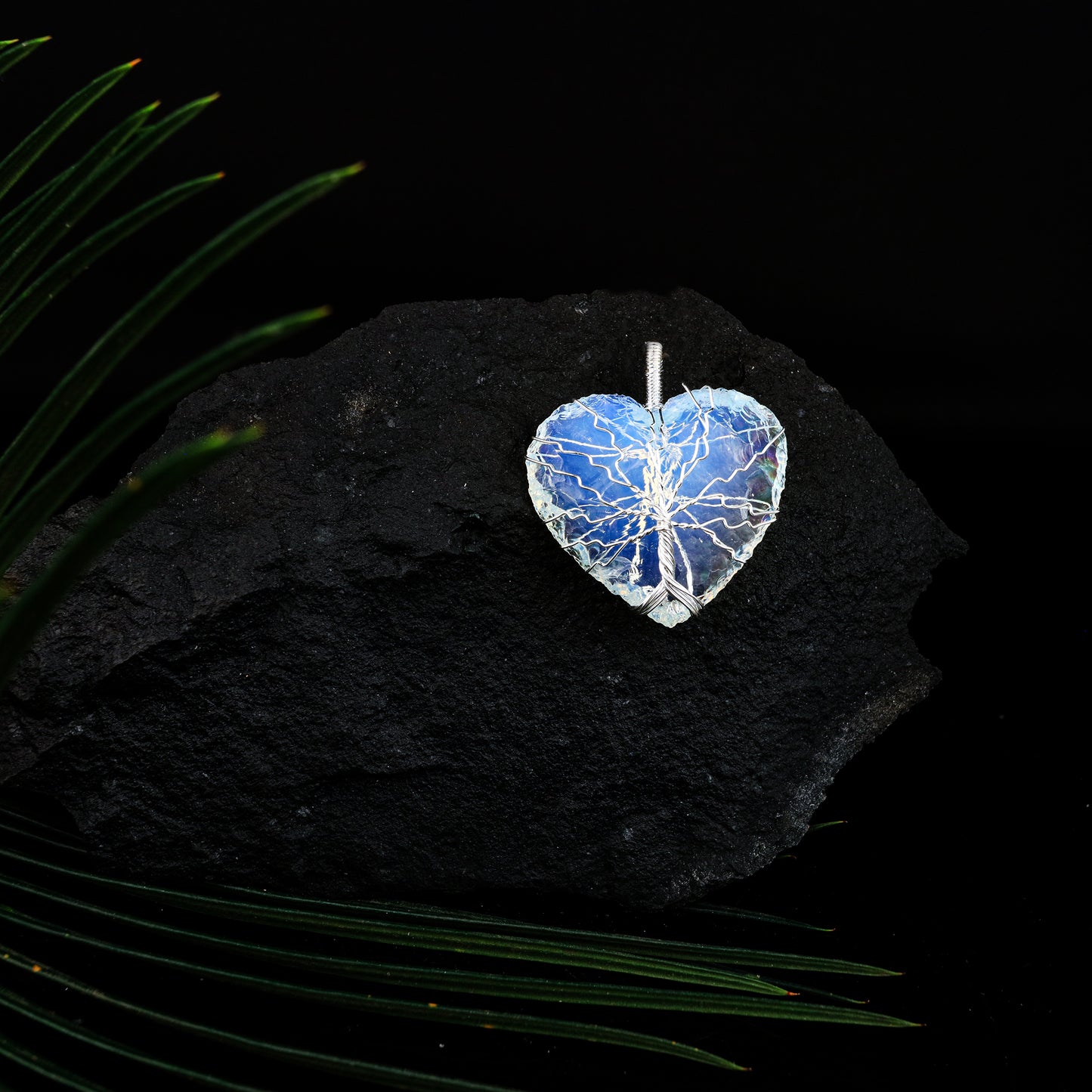 opalite Heart Tree of Life Pendant GA-177