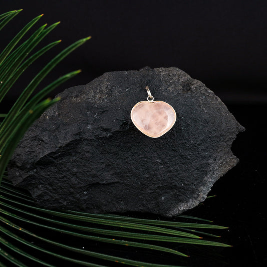 Rose Quartz Heart Shape Pendant  GA-218