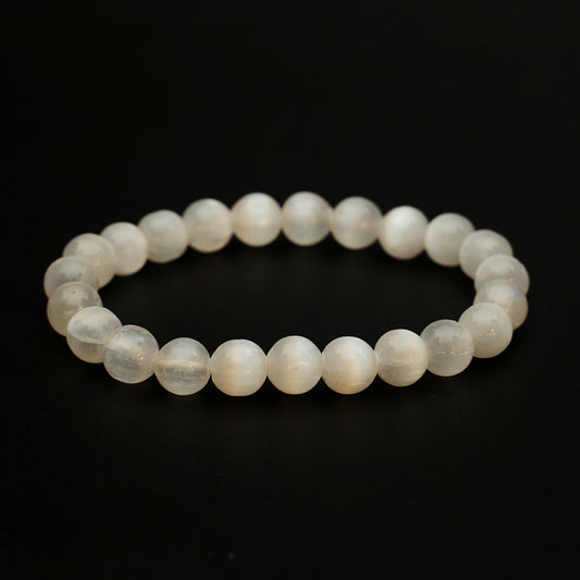 Selenite Round Beads Bracelet 8 mm GA-40